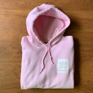 ADIDAS Mens Baby Pink Hoodie, Size M